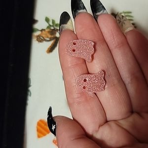 Pink Ghost Stud Earrings